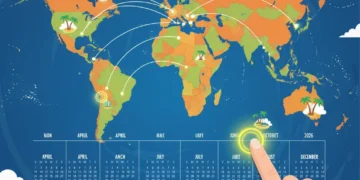 Strategic 2026 vacation planning with calendar and travel destinations