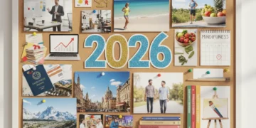 Inspirational vision board for 2026 with diverse goals