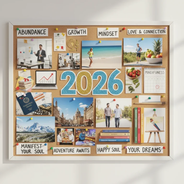 Inspirational vision board for 2026 with diverse goals