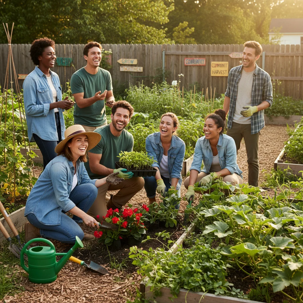 Community garden project fostering connection and shared hobbies