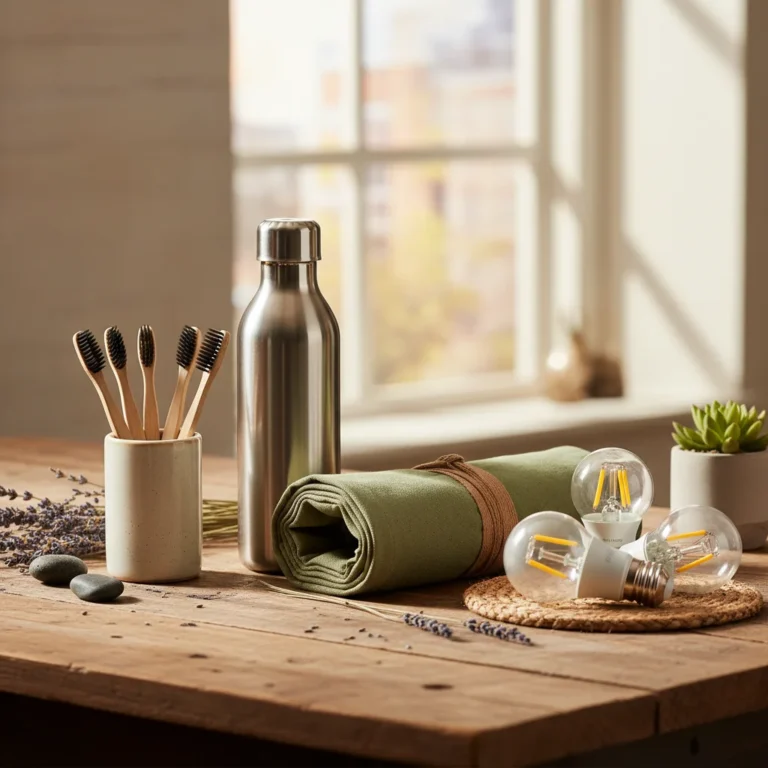 Assortment of eco-friendly products for sustainable living