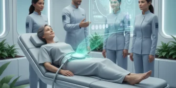 Pain Management Innovations 2026: Non-Opioid Breakthroughs for US Patients Futuristic non-opioid pain management treatment in a modern clinic for US patients