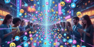 Mastering Gen Z Slang: Your 2026 Guide to Staying Current Dynamic digital art showing Gen Z slang, emojis, and text bubbles swirling in a futuristic setting.