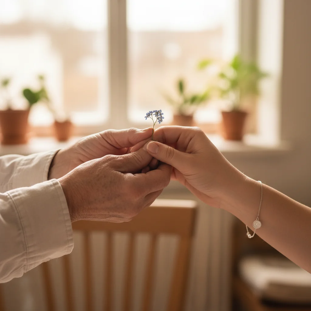 Intergenerational hands clasped in appreciation