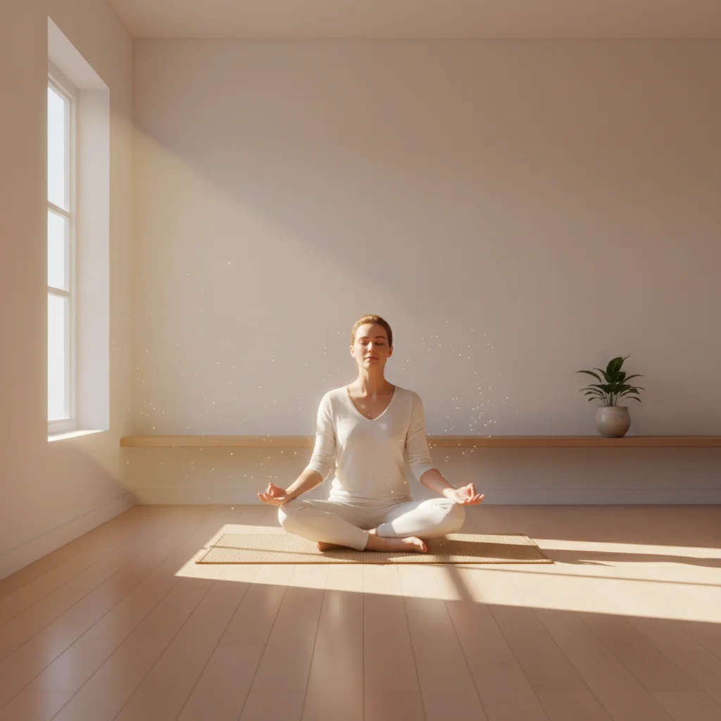 Person meditating for mental clarity and focus