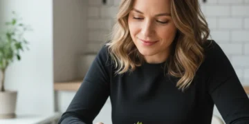 Master Mindful Eating: Transform Your Relationship with Food Woman thoughtfully observing a bowl of berries, practicing mindful eating
