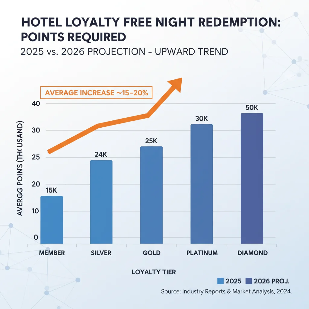 Infographic showing increased points for hotel free nights in 2026
