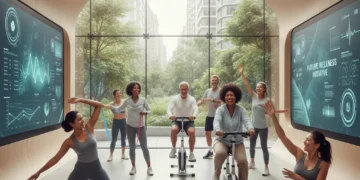Future of Preventive Care: Key Health Screenings 2026 for US Adults Adults smiling, engaging in proactive health management in a modern wellness center.