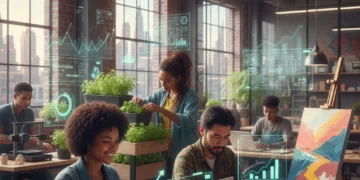 Side Hustle Boom 2026: Top 3 Gigs for 15% Extra Income Monthly Diverse individuals engaged in various modern side hustles, symbolizing extra income generation in 2026.