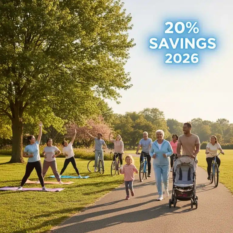 Diverse individuals enjoying affordable fitness activities outdoors in 2026