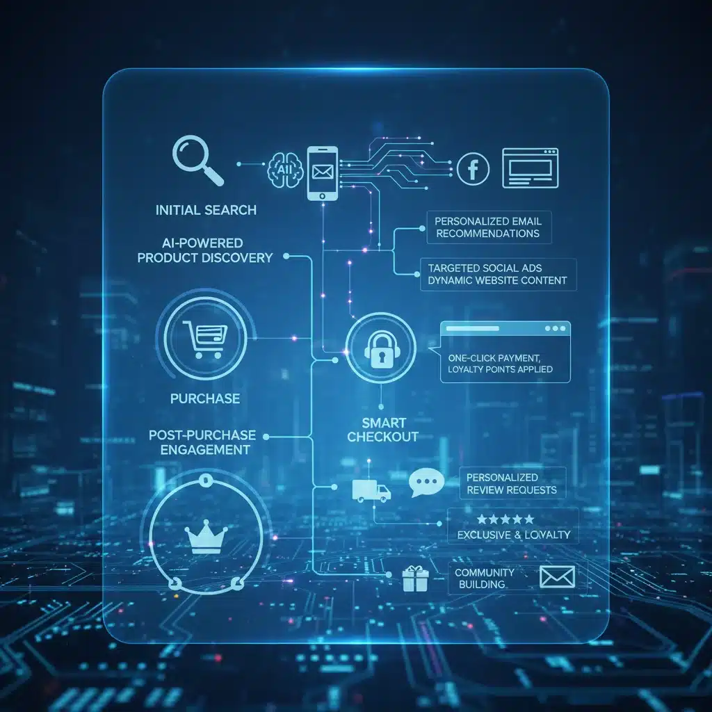 AI optimizing personalized customer journey map in e-commerce