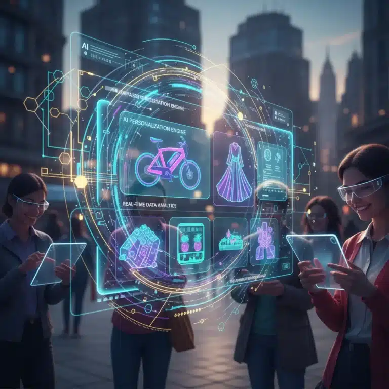 AI-powered e-commerce personalization interface with tailored product recommendations