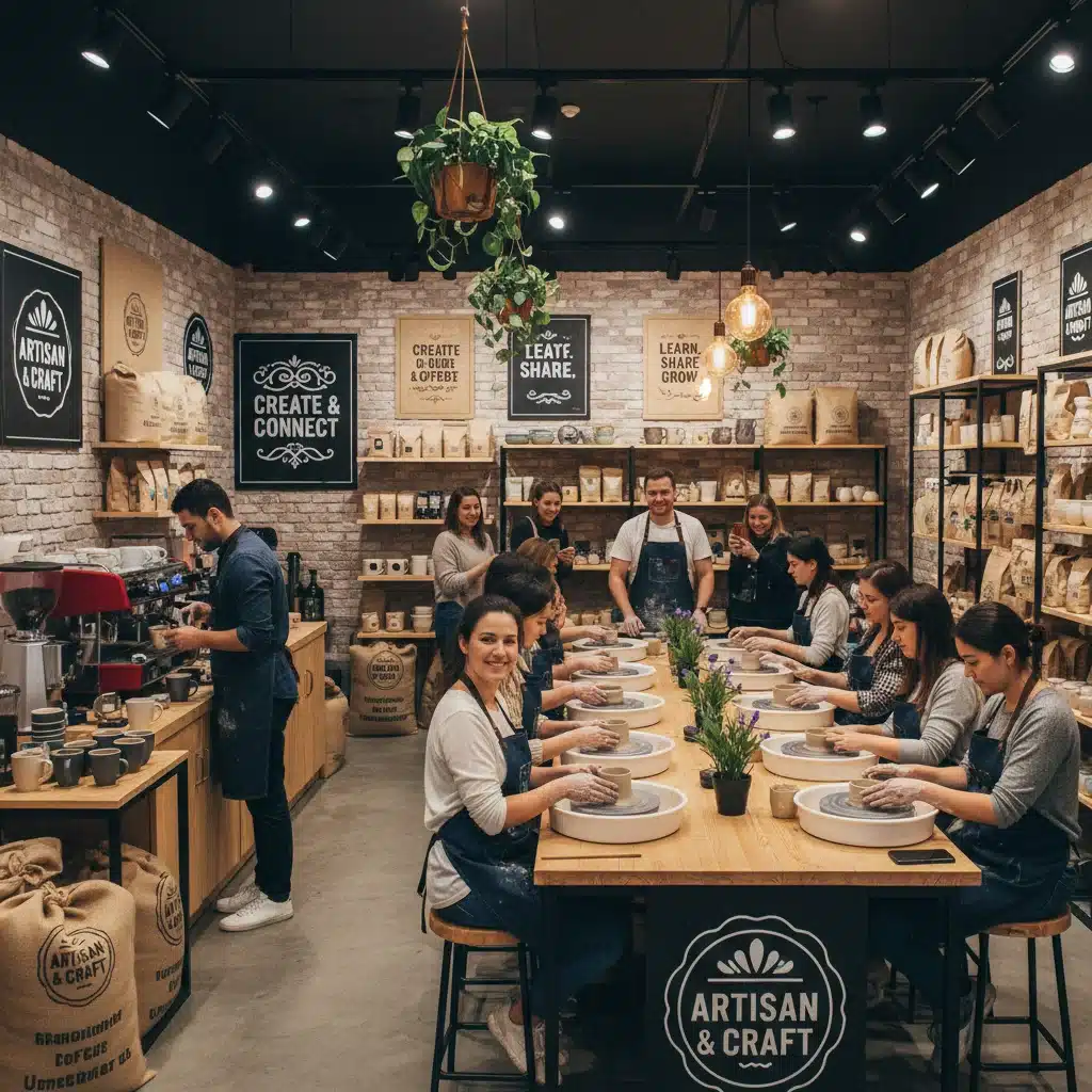Community workshop inside a retail store, engaging customers